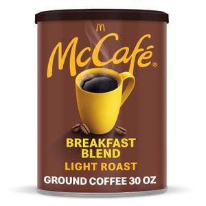 McCafe Breakfast Blend, Light Roast Ground Coffee, 30 oz Canister (EXP 06/08/26)