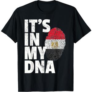 It's in My DNA Egypt Egyptian Flag Men Women Kids Gift T-Shirt (Black, XL)