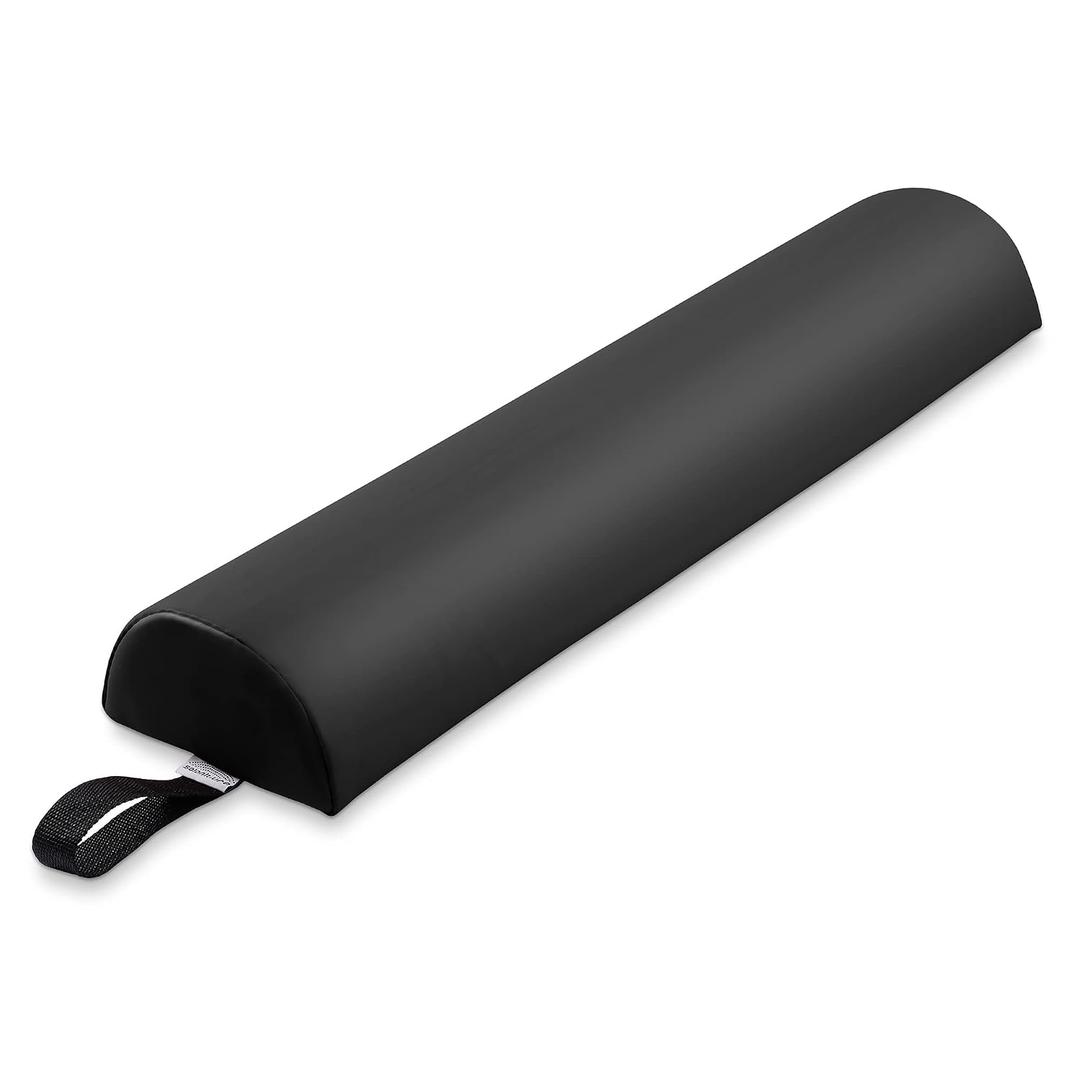 Saloniture Half Round Massage Table Bolster Pillow Pad - 26 x 6 x 3 Inch - Black