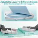 Cool Knee Pillow for Side Sleepers Hip Pain 4in, Adjust Leg Pillow for Multi-uses, CertiPUR-US Memory Foam Knee Pillow for Side Sleeper, Leg Pillow for Side Sleeping with 2 Straps, White