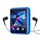 MP3 Player with Bluetooth 5.0 Portable HiFi Lossless Sound MP3 Music Player and FM Radio Recorder E-Book 2.4 inch Screen Maximum Support 128GB（Blue）
