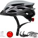 KINGBIKE Bike Helmet for Adult Men Women Youth Road Commute Mountain Cycling Helmets with USB Rechargeable Light Replaceable Padding and Visors Lightweight 20.4-23.6in