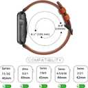 Tasikar Bands Compatible with Apple Watch Band 49mm 46mm 45mm 44mm 42mm Genuine Leather Replacement Straps Compatible with Apple Watch Ultra 3 2 1 SE Series 11 10 9 8 7 6 5 4 3, Classic Brown