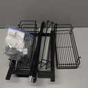 Orimade Adjustable Anti-slip Hanging Shower Caddy over Shower Head,Rustproof Bathroom Hanging shower Organizer with 4 Hooks for Razor,No Drilling Shower shelves Storage Rack,Black 4 Tier