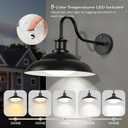 Dusk to Dawn Outdoor LED Barn Lights, 16 Inch Large Farmhouse Exterior Wall Light Fixtures with Adjustable Color Temperature, Modern Black White Porch Lights Outside for House Garage Doorway