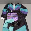 Ezuwail Kids 80s 90s Tracksuit Outfit for Boys Girls 6Pcs Unisex Retro Windbreaker Toddler Workout Hip Hop Dance Costume, 6-7Y