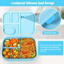Caperci 47oz Stackable Bento Lunch Box for Kids Leakproof BPA Free (Blue)