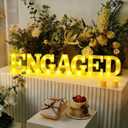 Honoson 7 Pcs 6.5 Inch Engagement Party Decorations Engaged LED Letter Lights Sign Lights Table Decoration for Wedding Engagement Bridal Shower Engaged Party Decor