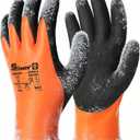 Schwer 2 Pairs 100% Waterproof Winter Work Gloves, ANSI A2 Cut Resistant Freezer Gloves for Outdoor Cold Weather Keep Hands Warm, Thermal Insulated Gloves for Shoveling Snow, Ice Fishing, L