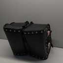 Dream Apparel Naked Cowhide Leather Motorcycle Saddle Bags Studded Throw Over Saddlebags, Motorcycle Side Bags for Honda Shadow Sportster Softail Dyna V-star (Black, With Studs)