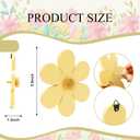 Whaline Daisy Flower Wood Wall Hooks Colorful Floral Decorative Wall Hanger Spring Coat Towel Hooks for Home Living Room Bedroom Bathroom Kitchen Decor, Set of 5