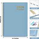 3 x 2026 Planner, Weekly and Monthly Calendar Planner, January 2026 - December 2026, Hardcover 2026 Calendar Book with Tabs For Women & Men, Inner Pocket, Spiral Bound, Perfect for Office Home School Supplies - A5 (6.3" x 8.5"), Blue