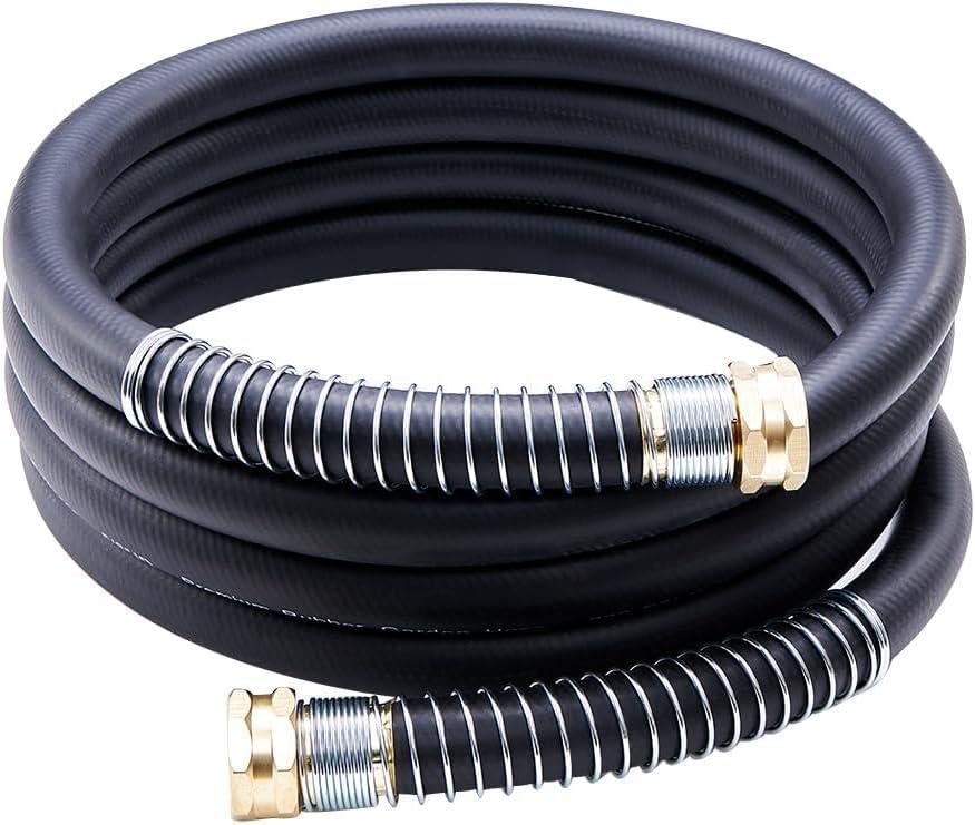 Guitrees Leader Garden Hose 10ft x 3/4", Heavy Duty Short Water Hose, Female to Female Fittings, Five Layered Braiding for Durability, 1000PSI Burst, 300PSI Working (Black)