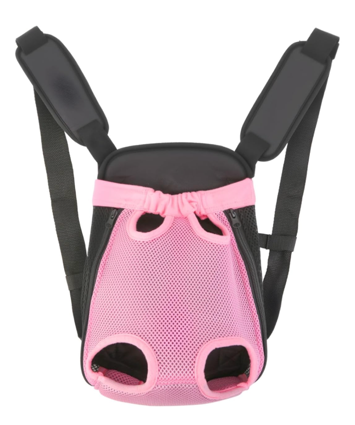 Pet Carrier Backpack, Adjustable Pet Front Carriers for Small Medium Dogs Cats 5-18 Lbs, Legs Out, Dog Cat Carrier Backpack for Hiking,Camping,Traveling,Cycling (Pink, Large（Fit:10-18lb）
