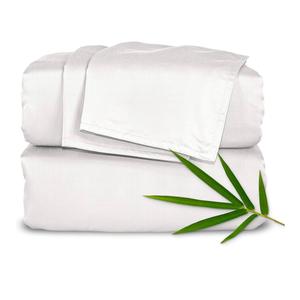 Pure Bamboo Full Sheets, Genuine 100% Organic Viscose Derived from Bamboo Bed Sheet Set, Luxuriously Soft & Cooling, Double Stitching, 2 Year Quality Promise (Full, White