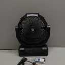 Battery Operated Fan [200H Max], 2 in 1 D-Cell Battery & USB Powered Fans, Portable Camping Fan with 4 Speeds, Light, Timer, Remote for Outdoor Tent, Travel, Picnic, Office, Bedroom - Black