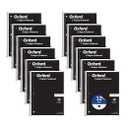 Oxford Spiral Notebook 1-Subject, Bulk College Ruled Spiral Notebooks for School, College Ruled Paper, Black Covers, 70 Perforated Lined Sheets, 8 x 10-1/2 Inches, 12-Pack, Bulk Journals (63744)