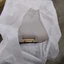 Benjara CID Sten 27 Inch Counter Height Chair, T Shape Back, Soft Linen, Beige and Gray