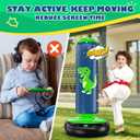 QPAU Inflatable Punching Bag, 48 Inch Stable Inflatable Boxing Bag for 3-6 Kids,Dinosaur Toy & Gifts for Boys and Girls, Kids Boxing Set for Practicing Karate, Taekwondo