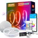 CHARKEE Smart Waterproof Led Strip Lights Outdoor,65.6ft IP65 WiFi Led Lights Work with Alexa & Google Assistant, Voice Control Music Sync Color Changing Tape Lighting for Shower,Kitchen, 35ft