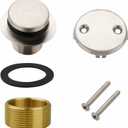 Welsan Bathtub Drain Tip Toe Tub Conversion Kit, Replacement Bath Trim with Two-Hole Overflow Faceplate and Universal Fine/Coarse Thread Assembly, Brushed Nickel