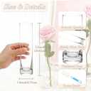 TBWIND 12pcs Glass Cylinder Bud Vases for Centerpieces, 7.5 Inch Clear Slim Flower Vases for Single Stems, Small Glass Vases in Bulk for Wedding Table Party Home Decor