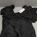 Long Black Formal Dresses for Women Gowns Evening Party Cocktail Dress,Split Elegant V Neck Wrap Ruffle Wedding Guest Dresses (X-Large)