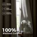 100% Blackout Curtains for Bedroom, Double Layer Ivory Curtains, Black Out Curtain 84 inch Long with Sheer Overlay for Living Room, Room Darkening Window Drapes with Grommet, 52" W x 84" L