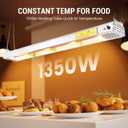 48-Inch Food Heat Lamp, 1350W Commercial Food Warmer Electric Strip Heater Overhead Stainless Steel Catering Heating Lamp for Buffet Restaurant Parties Kitchen, Silver 115V
