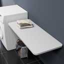 Neoaider Wall Mounted Folding Table 47.2L x 19.7W, Laundry Folding Table with Heavy Duty Metal Collapsible Shelf Brackets, Wall Mounted Desk Fold Down for Small Spaces, White