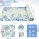 5PCS Blue and White Table Runner & Placemats,Blue Chinoiserie Floral Table Runner 13''x72 with 4 Matching Placemats Machine Washable for Home Party Dining Table Decor Set
