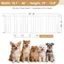 10''-15.8'' Height Adjustable Dog Gate, Extra Wide 18.1"-46" All Metal Short Dog Gate to Step Over, Pressure Mount Small Pet Puppy Gate for Stairs & Doorways(White)