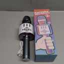 Amazmic Kids Karaoke Microphone Machine Toy Bluetooth Microphone Portable Wireless Karaoke Machine Handheld with LED Lights, Gift for Children Adults Birthday Party, Home KTV(Gray)