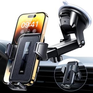 VANMASS 2025 Upgraded Car Phone Holder, [85+LBS Strongest Suction] Patent Safety Cell Phone Mount Windshield Dashboard Vent Truck Accessories Stand Cradle for iPhone 16 Pro Max 15 14 13 Android (Black)