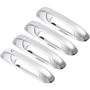X AUTOHAUX 4pcs Chrome Plated ABS Exterior Side Door Handle Cover Trim for Dodge for Ram 1500 2500 3500 2002-2008 Silver Tone Outer Door Handle Cover Decoration