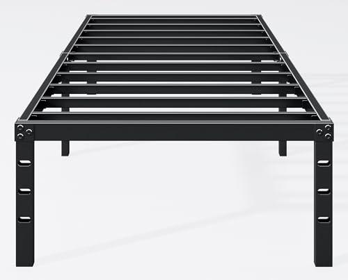 Hafenpo 12 Inch Twin Bed Frame - Sturdy Metal Platform Twin Size, No Box Spring Needed, Heavy Duty, Easy Assembly, Strong Bearing Capacity, Under Bed Storage, Black