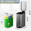 Slim Bathroom Trash Can with Lid Soft Close, 1.6 Gallon Stainless Steel Garbage Can with Removable Inner Bucket, Durable Step Pedal, Small Trash Bins for Toilet, Bedroom, Kitchen, Office