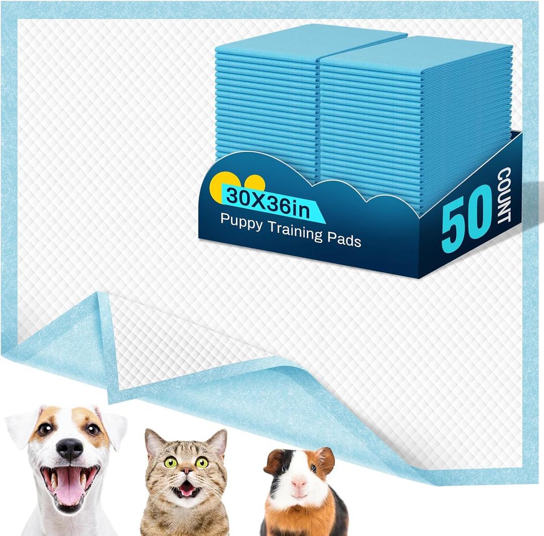 Puppy Pads XL 30"x36", 50 Count Pee Pads for Dogs Large for Doggie&Cats, Disposable Dog Pee Pads Extra Large, X-Large Potty Pads for Indoor, Outdoor Use