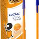 BIC Orange Original Fine Ballpoint Pens, Writing Pens with Long-Lasting Ink, Fine Point (0.8mm) Blue, Pack of 20