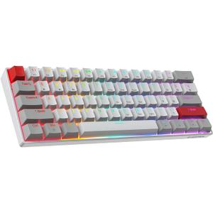 Newmen GM610 60% Wireless Mechanical Keyboard,Wired/Bluetooth/2.4G RGB Backlit,61 Anti-Ghosting Keys,Programmable,Hot-Swappable Gaming Keyboard,for PC Windows Mac Laptop Computer(Linear Red Switch)