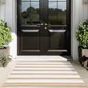 Front Door Mat Outdoor 24"x51",Washable Black and White Striped Rug,Farmhouse Front Porch Rug Decor,Layered Door mats Outdoor,Cotton Entryway Rug for Indoor Outdoor Entrance