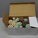 Patelai 72 Pcs Wicker Rattan Balls Decorative Balls for Vase Centerpiece Bowls Orbs Filler for Spring Summer Craft Home Decor, 4 Sizes(Grass Green, Matcha Green, Brown, Apricot, Beige)