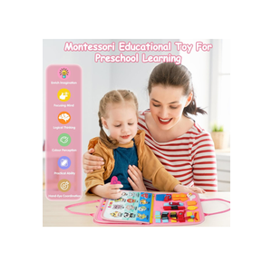 2 Year Old Girl Birthday Gift, Montessori Busy Board Book- Toddler Christmas Toys for 1 2 3 Year Old Girls Gift, Educational Sensory Learning Activity Toys for Road Airplane Travel