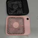 TOPK 2 Pack 5000mAh Portable Desk Fan, Ultra-Thin Rechargeable Battery Operated Fan with Digital Display, Quiet 4-Speed Small Personal Travel Fans for Office, Bedroom, Cruise, Outdoor (Black & Pink)