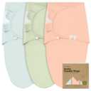 KeaBabies 3-Pack Organic Baby Swaddle Sleep Sacks - Swaddles for Newborns, Infant 0-3 Months, Baby Girls, Boys, Soft & Snug Newborn Sleep Sack, Nursery Swaddling Blankets (Mellow) (One Size)