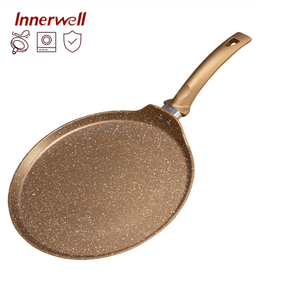 10 inch Gold Nonstick Crepe Pan Coating Flat Skillet Tortilla Pan With Stay-Cool Handle