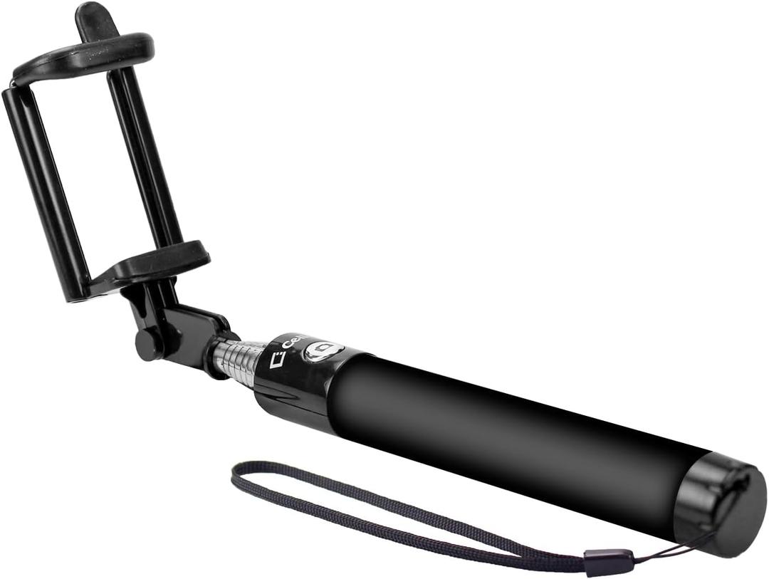 Cellet Selfie Stick Extendable Adjustable, for All Smartphones iPhones, Samsung Galaxy, Google Pixel, Go Pro and Cameras - Black