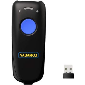 NADAMOO Wireless Barcode Scanner Compatible with Bluetooth Function, 2.4G Wireless & Wired 3-in-1 Bar Code Scanner Portable USB CCD Reader, Work with iPhone iPad Android Windows Mac OS-Dark Blue