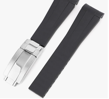 Rubber Watch Band and Folding Buckle, Compatible with Rolex Submariner/Daytona/Ghost/Yachtmaster Men's 20mm Watch Strap Replacement