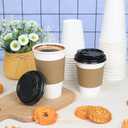2 x ESSENTIAL 16 oz Heavy Duty Coffee Cups with Lids, Sleeves & Labels80 Pack Disposable Paper To Go Cups, for Hot/Cold Beverage, Offices, Homes, Party